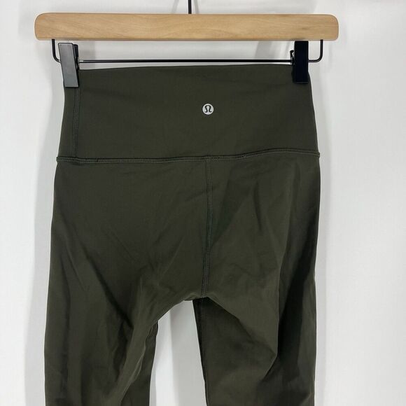 Lululemon Leggings Size 4 Dark Olive Wunder Under Crop High Rise Luxtreme 21" - Picture 5 of 7